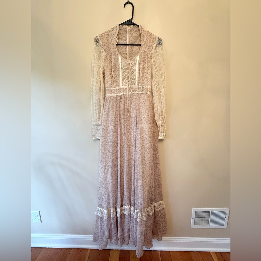 Vintage Gunne Sax Floral Maxi Dress - Picture 5 of 9